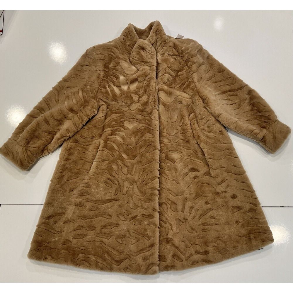 Vintage Faux Fur Coat Jacobsons Beige Made In Us Size Large